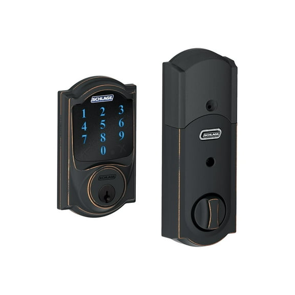 Schlage BE469VCAM716 Aged Bronze Connect Camelot Touchscreen W/Built-In Alarm & Z-Wave