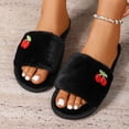 thumbnail image 5 of Taqqpue Open Toe Slipper for Women Women Fashionable Casual Winter Open Toe Home Friendly Soft Cotton Flat Slippers Fuzzy House Slippers Gift for Women, 5 of 9