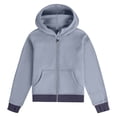 thumbnail image 3 of Vdgthytj Girls Zip up Hoodies Kids Casual Long Sleeve Hooded Sweatshirt Fall Jacket with Thumb Hole 13-14 Years, 3 of 4
