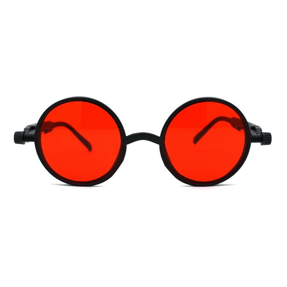 Steam Punk Retro Vintage Style Plastic Hippie Sunglasses Black Red