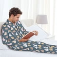 thumbnail image 6 of Naloa Cute Rabbit Men’s Pajamas Set - Long Sleeve Button Down Sleep Shirt and Pajama Bottoms Sleepwear Set-Small, 6 of 7