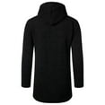 thumbnail image 2 of XFLWAM Men's Wool Blend Jacket Winter Warm Sherpa Lined Thicked Overcoats Casual Slim Fit Medium Long Plush Fleece Hooded Coats Black 3XL, 2 of 5