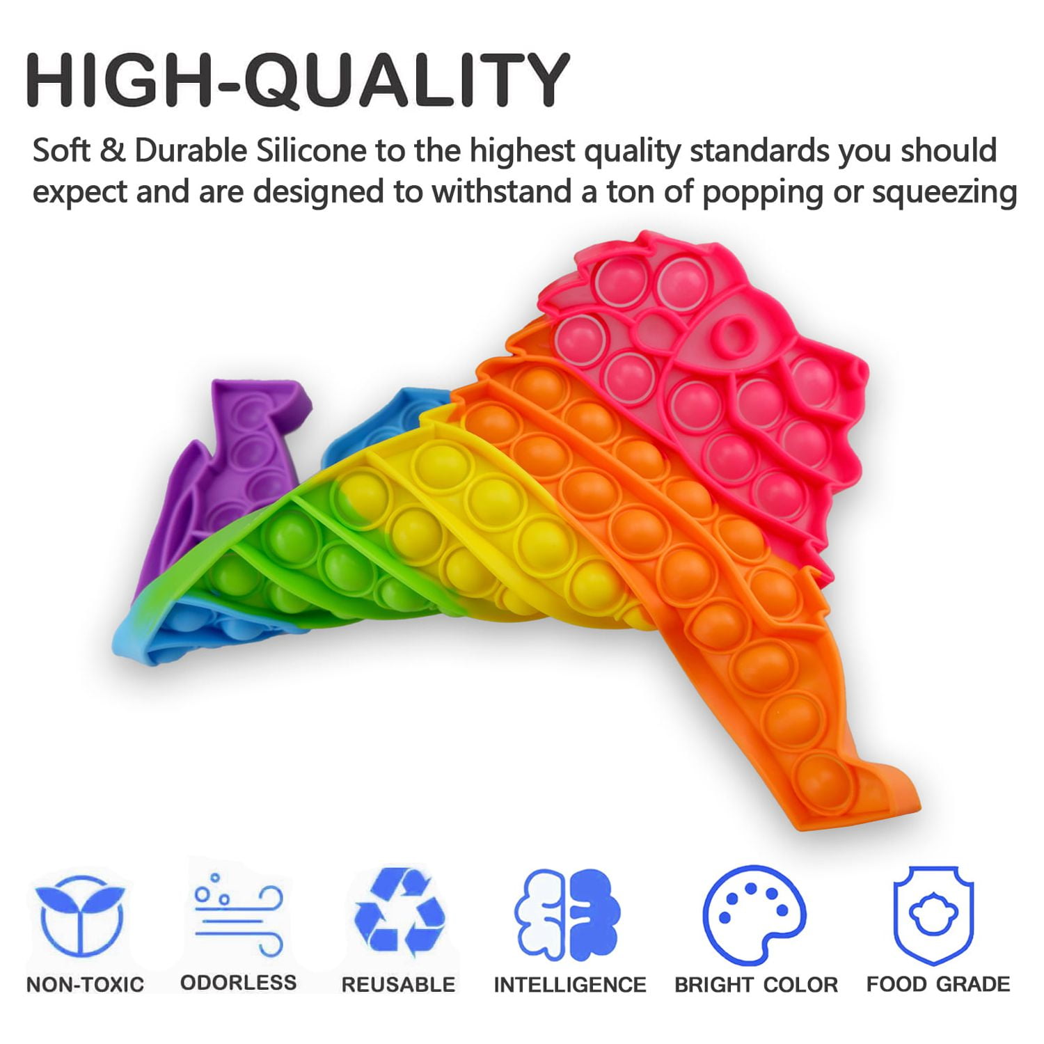 ZIMFANQI Pop-it Fidget Toys Jumbo Big Square Folding Simple Dimple