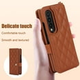 thumbnail image 3 of Dteck for Samsung Galaxy Z Fold 3 Wallet Case with S Pen Holder & Crossbody Lanyard Strap & Wrist Strip, Shockproof Stylish Protective Cover for Galaxy Z Fold 3,Brown, 3 of 6