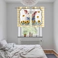 thumbnail image 6 of 2 Panels Kitchen Tier Curtains 39 Inch Length, Pig Sunflowers Grommets Window Treatment Curtain, Yellow Floral Elegant Checkered Pastoral Thermal Curtains Drapes for Living Room/Bathroom, 6 of 9