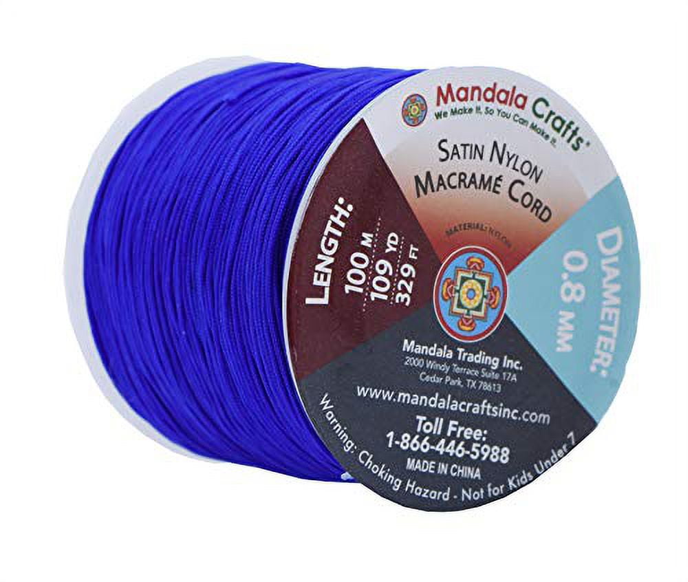Mandala Crafts Nylon Satin Cord, Rattail Trim Thread for Chinese Knotting,  Kumihimo, Beading, Macramé, Jewelry Making, Sewing (1mm, 109 Yards, Navy  Blue) 
