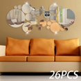 thumbnail image 4 of 26Pcs Acrylic Mirror Wall Stickers Round Mirror Decal Self-Adhesive Wall Stickers DIY Art Mirror Home Living Room Decoration, 4 of 5