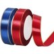 thumbnail image 1 of 2 rollos de cinta azul marino/rojo vino de 20 mm x 22 m con borde dorado, rollo de cinta de satén de doble cara para manualidades de bricolaje, cinta navideña para envolver regalos, 1 of 4