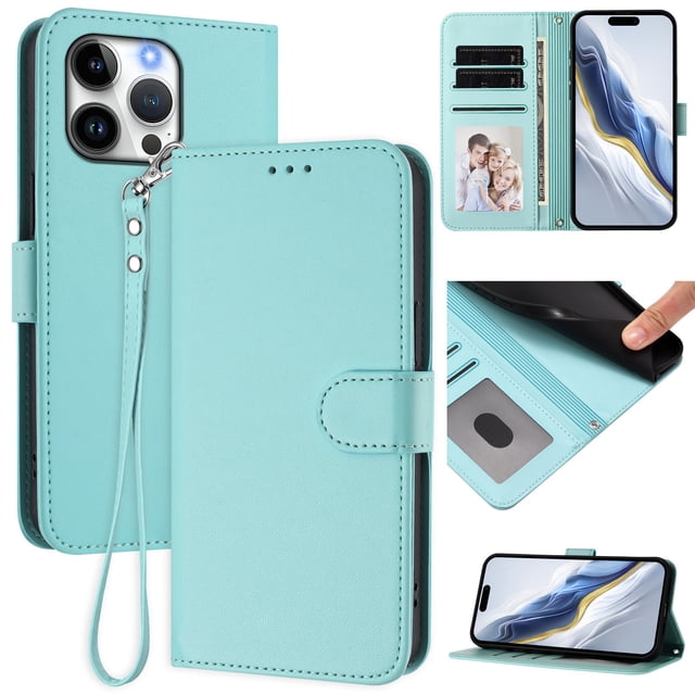 Funda Cartera GANGXUN para iPhone 16 Pro Max – Cierre Magnético, Protección RFID, Correa Desmontable, Compatible con Carga Inalámbrica