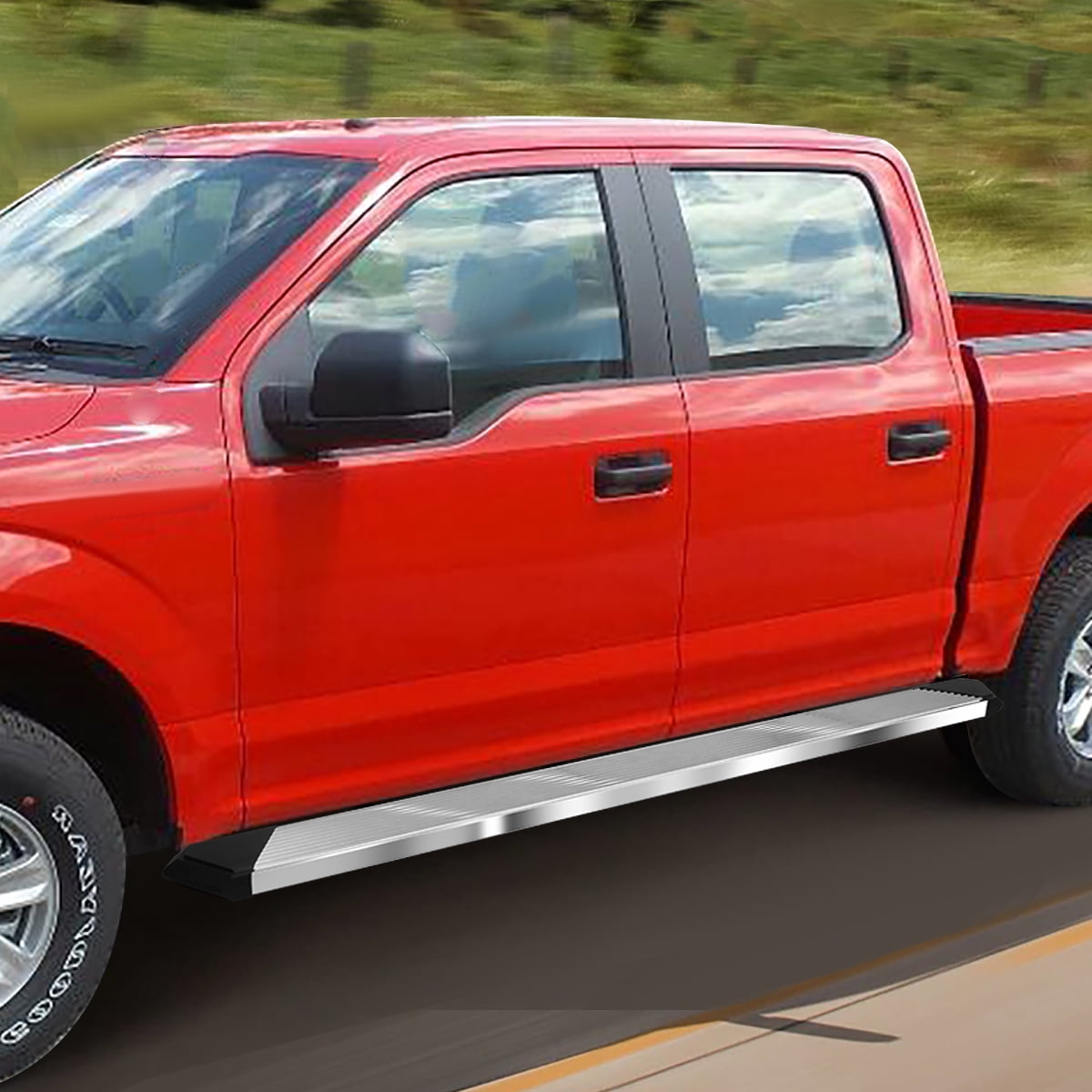 DNA Motoring 6" OD Chrome Side Step Nerf Bars Running Boards for 2019-2022 Ram 1500 Crew Cab