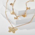 thumbnail image 4 of Women's Necklace Multi-Element Gold Butterfly Pendant Necklace Gold Simple Boho Butterfly Adjustable Necklace Female Butterfly Delicate Layered Choker Necklace, 4 of 5