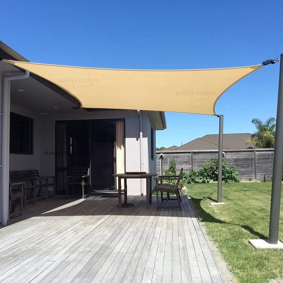 Sun Shade Sail 10' x 13' Rectangle Sand UV Block Sunshade for Backyard Yard Deck Patio Garden Outdoor Activities and Facility(We Make Custom Size)