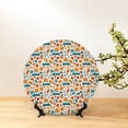thumbnail image 6 of Picia Falling Pumpkins On Car Pattern Bone China Decorative Plate – Wall Decor with Stand and Adhesive, Elegant Ornament for Living Room, Office, or Entryway-8in, 6 of 6