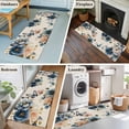 thumbnail image 5 of Runner Rug 2'x6', Vintage Blue Floral Washable Non-Slip Hallway Runner Rugs, Butterflies Watercolor Flower Linen Bedside Rugs Floor Mats Carpet Runners for Kitchen Bathroom Laundry Room, 5 of 8