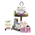 thumbnail image 2 of Mothers Day 1 Set Of Mother's Day Layered Tray Mother Tier Tray Hierarchical Tray Decorative Set Summer Rural Farmhouse Decorative Wooden Kitchen Hierarchical Tray Commemorative Gift,Pink, 2 of 8