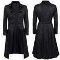 thumbnail image 3 of ohmzyzo Mens Vintage Tailcoat Jackets Gothic Frock Coats Steampunk Gothic Medieval Jackets V Neck Slim Fit Colorblocked Costumes 3XL, 3 of 8