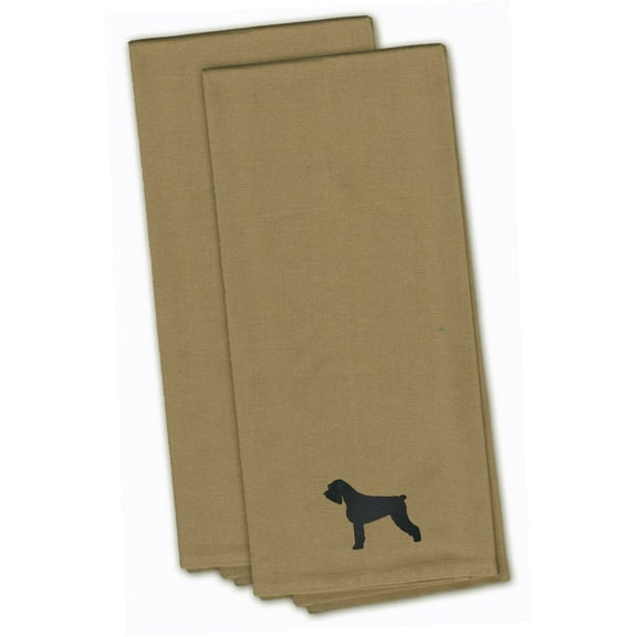 Giant Schnauzer Tan Embroidered Towel Set of 2