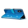 thumbnail image 7 of For iPhone X / iPhone XS Case Bling Glitter Shiny Magnetic Closure Luxury PU Leather RFID Blocking Wallet Card Holder Hand Strap Folio Kickstand Flip Case Women Girls, Blue, 7 of 7