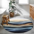 thumbnail image 4 of Abstract Curves Round Area&nbsp;Rug 3ft Colorful Lines Impressionist Style Non-Slip&nbsp;Washable Circle Rugs Soft Felt Indoor Floor Mat for Bedroom Kitchen Living Room Bathroom, 4 of 9
