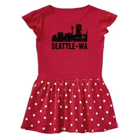 

Inktastic Seattle Skyline Grunge Gift Toddler Girl Dress