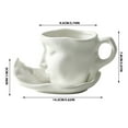 thumbnail image 3 of Qnjujn Face Design Ceramic Coffee Mug with Saucer - Valentine's Wedding Gift Set - Microwave Safe Cute Cup for Home, Office, Couples Gifts, 3 of 5
