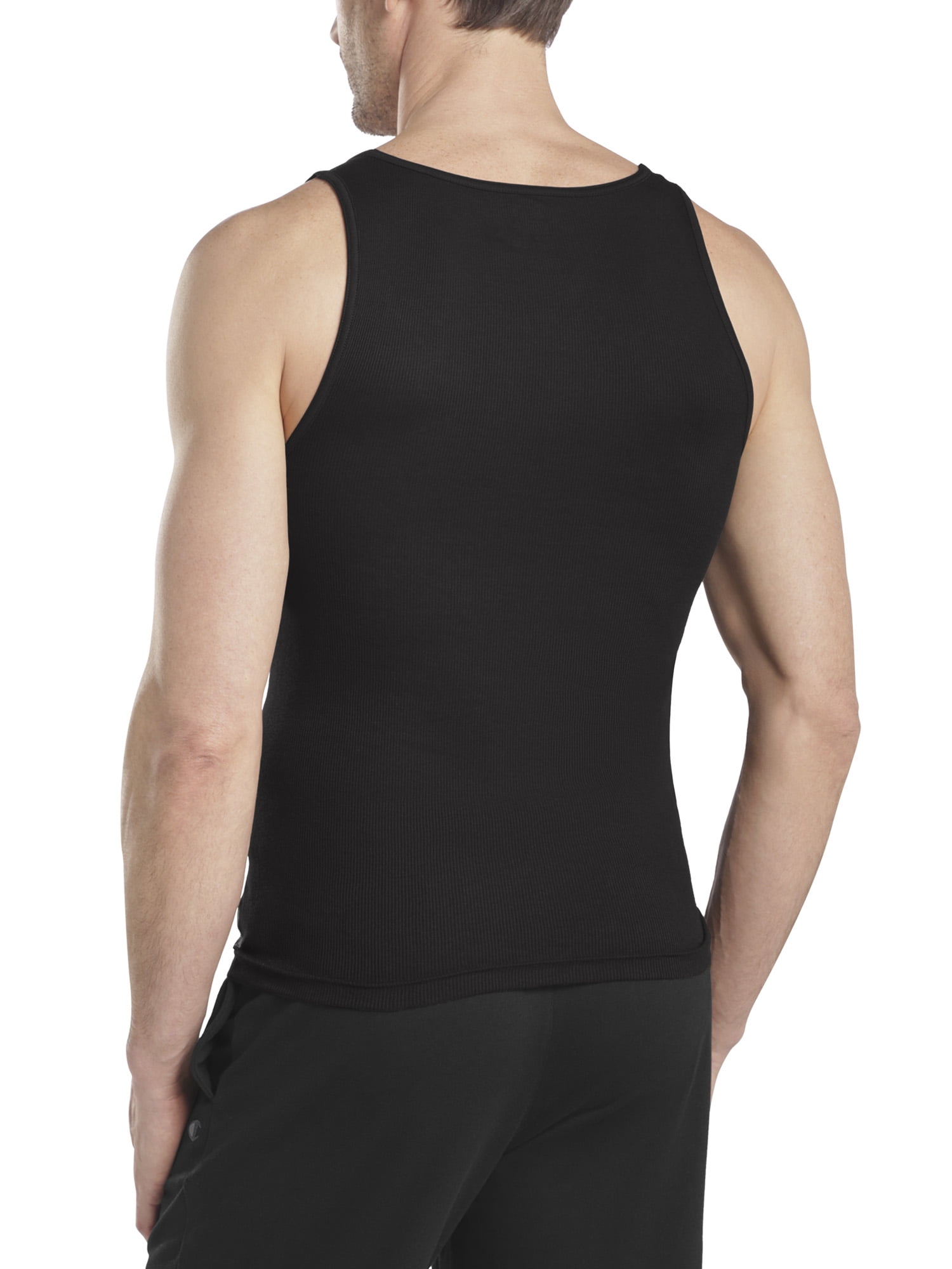 Reebok Men’s Performance Cotton Rib Tank Undershirts, 6 Pack, Sizes S–3XL