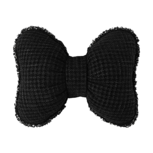 Cojín decorativo con forma de lazo para el hogar, centro de mesa, sofá moderno negro