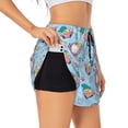 thumbnail image 2 of Bixox Women's Gnome Pool Party pattern 2 in 1 Running Shorts - Lightweight Athletic Workout Gym Yoga Shorts Liner with Pockets - Small, 2 of 5
