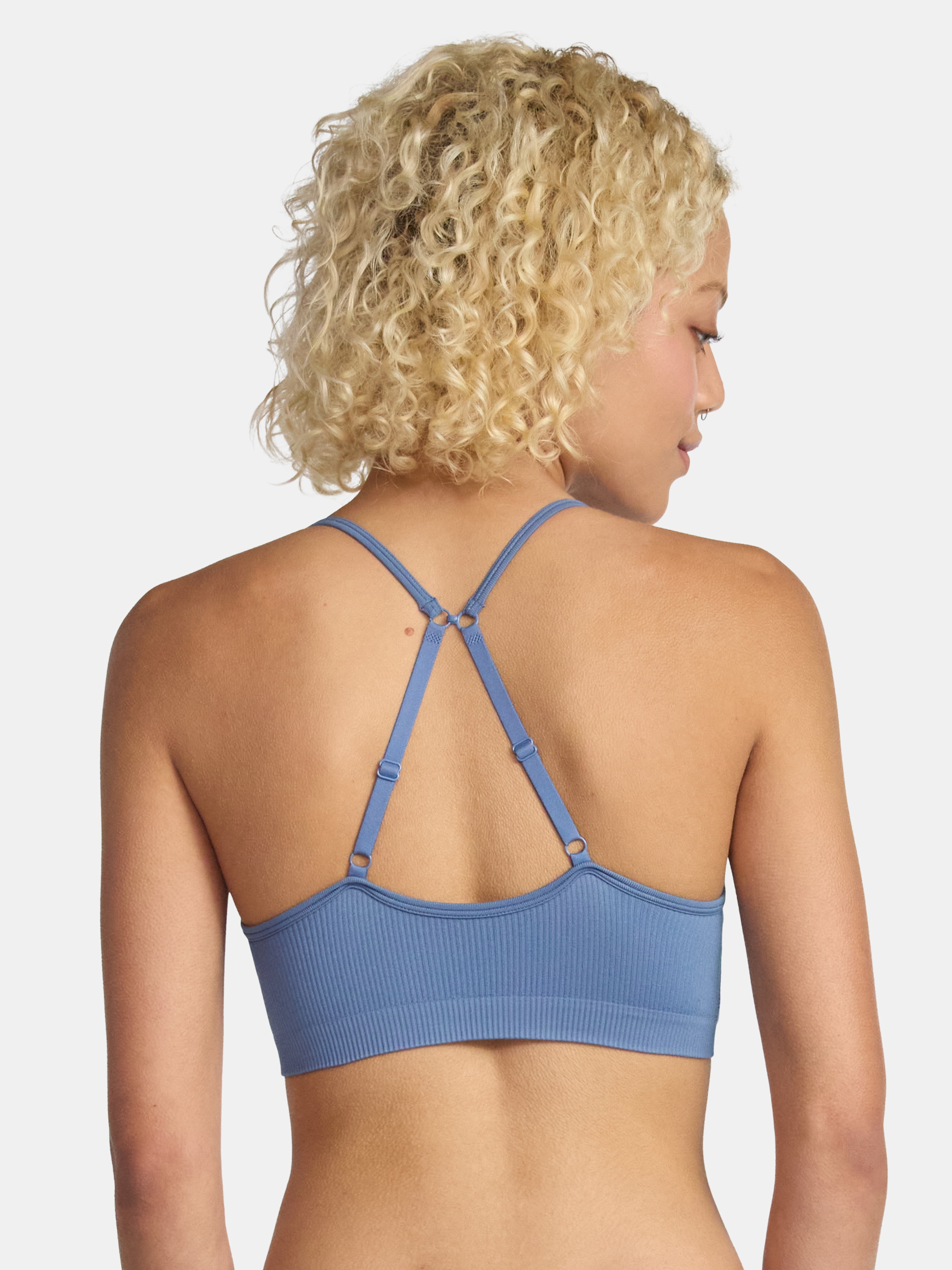 No Boundaries Seamless Ribbed Triangle Bralette, Sizes XS-XXXL