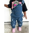 thumbnail image 3 of KIDSCOOL SPACE Boy Girl Cute Overalls,Fashion Washed Denim Jumpsuit,Blue,4-5 Years, 3 of 8