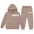thumbnail image 5 of RUTAYY Boys 2 Piece Clothing Set City Graphic for Kids Cozy Hooded Tracksuit Long Sleeve Casual Everyday Wear, Khaki, 5 of 6