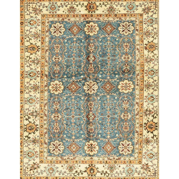 Ahgly Company Machine Washable Indoor Rectangle Abstract Brown Area Rugs, 8' x 10'