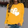 thumbnail image 1 of Fartey Chandail en Molleton Graphique Cœur d'Amour pour Femmes Doux Confortable à Manches Longues Pulls Décontractés Col Rond Tops de Vacances Mode Chandails en Molleton de la Saint-Valentin en Solde Jaune, 1 of 4