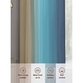 thumbnail image 6 of Blue Teal Yellow Ombre Sheer Curtains 108 Inch Length 2 Panels Set Window Treatments, Farmhouse Modern Gradient Art Rod Pocket Semi Curtains for Living Room/Bedroom/Kitchen Décor, 104"W x 108"L, 6 of 7