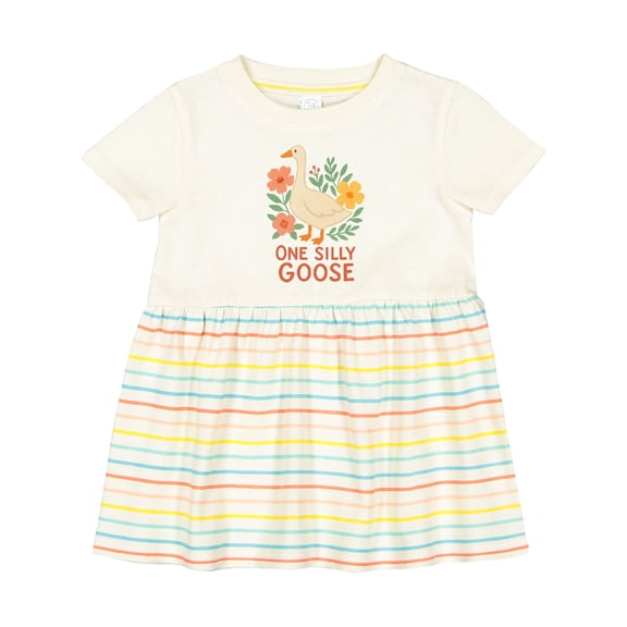 Inktastic One Silly Goose Cute Animal Design Girls Baby Dress
