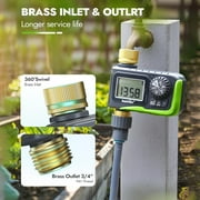 RainPoint Garden Hose Timer Greenhouse Irrigation Faucet Sprinkler Water Timer Garden Yard Watering,Brass Inlet and Outlet,Green-ITV105