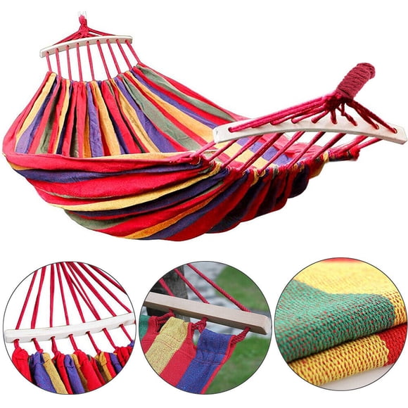 Hamac de Camping Double, Parfait pour le Camping, Porche Ou Patio, Facile à Accrocher et Confortable pour Se Détendre