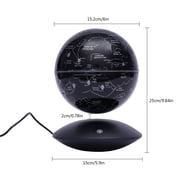 Loyalheartdy 6 Magnetic Levitation Globe ABS LED Color Light Floating World Map Globe for Home Office 12V 1000mA 5-10W