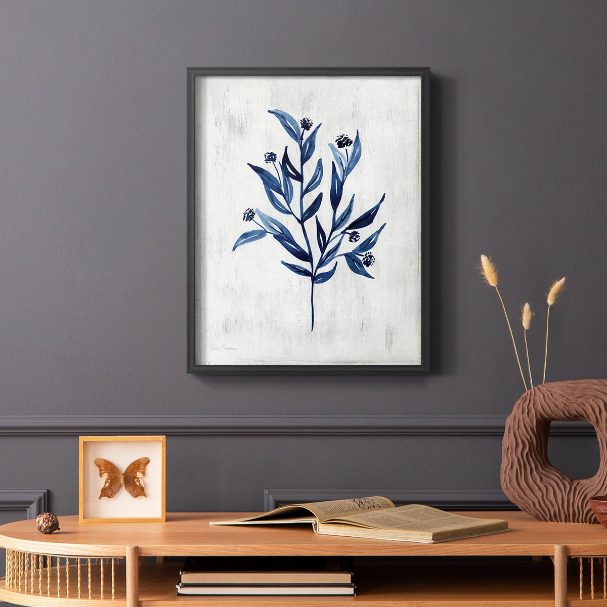 Wild Indigo III Framed Print in Black Solid Wood 11 x 14 Framed Print