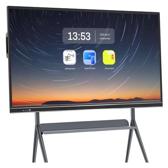 OmninexHub Smart Board for Classroom, 75 Inch 4K UHD Digital Electronic Interactive Whiteboard, screen mirroring Dual System multi touch monitor for Office and Business Meeting Board