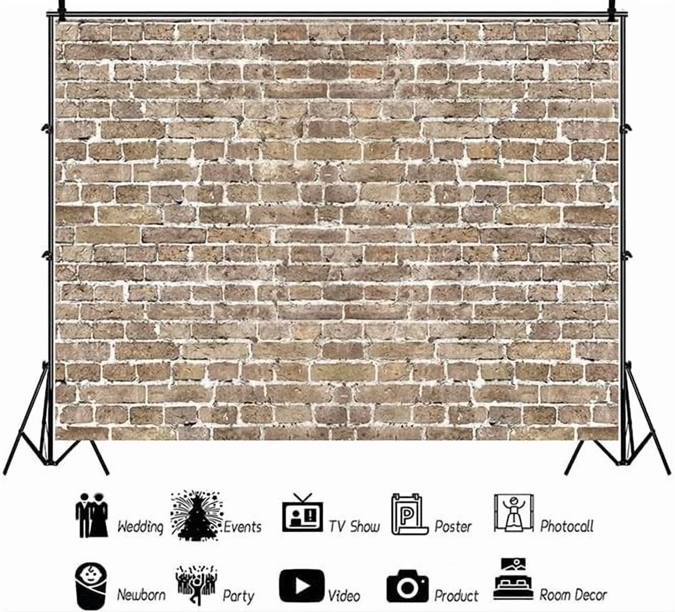 BUTTERFLY- Yynxsy 7X5Ft Brick Wall Background Primary Color 7X5Ft, Khaki