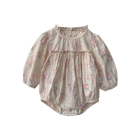 

Cartoon Print Baby Jumpsuits Tops Baby Girls Boys Spring Autumn Floral Long Sleeve Romper Bodysuit Clothes