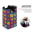 thumbnail image 3 of Yayeee Freestanding Laundry Hamper with Handle Collapsible Large Storage Basket for Clothes, Colorful Checkered Daisy, 3 of 7