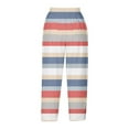 thumbnail image 5 of QATAINLAV Womens Fashion Striped Capris Pants Casual High Waisted Drawstring Cropped Trousers Summer Beach Capri Pants with Pockets Multicolor 4XL Holiday Sales, 5 of 6