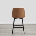 thumbnail image 3 of CHITA 27 inch Counter Height Swivel Bar Stools Low Back Set of 4,Faux Leather in Cognac Brown, 3 of 7