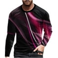 thumbnail image 2 of Lilgiuy Men Casual Round Neck Short Sleeve Pullover Line 3D Printed T-Shirt Blouse Basic Large Tall, 2 of 5