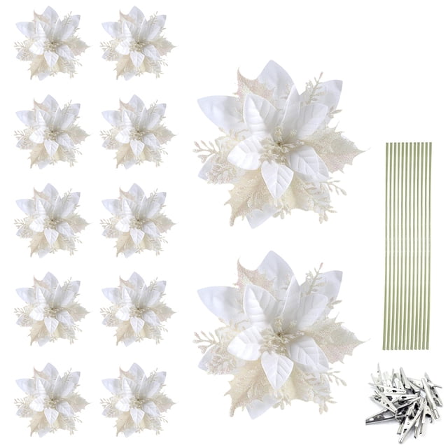 Guirnalda Decorativa para Del 12 Uds. Pascua Navideña Color Blanco