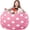 Pink Dot, variant on Wekapo Stuffed Animal Storage Bean Bag Chair Cover for Kids | Stuffable Zipper Beanbag for Organizing Children Plush Toys Large Premium Cotton Canvas