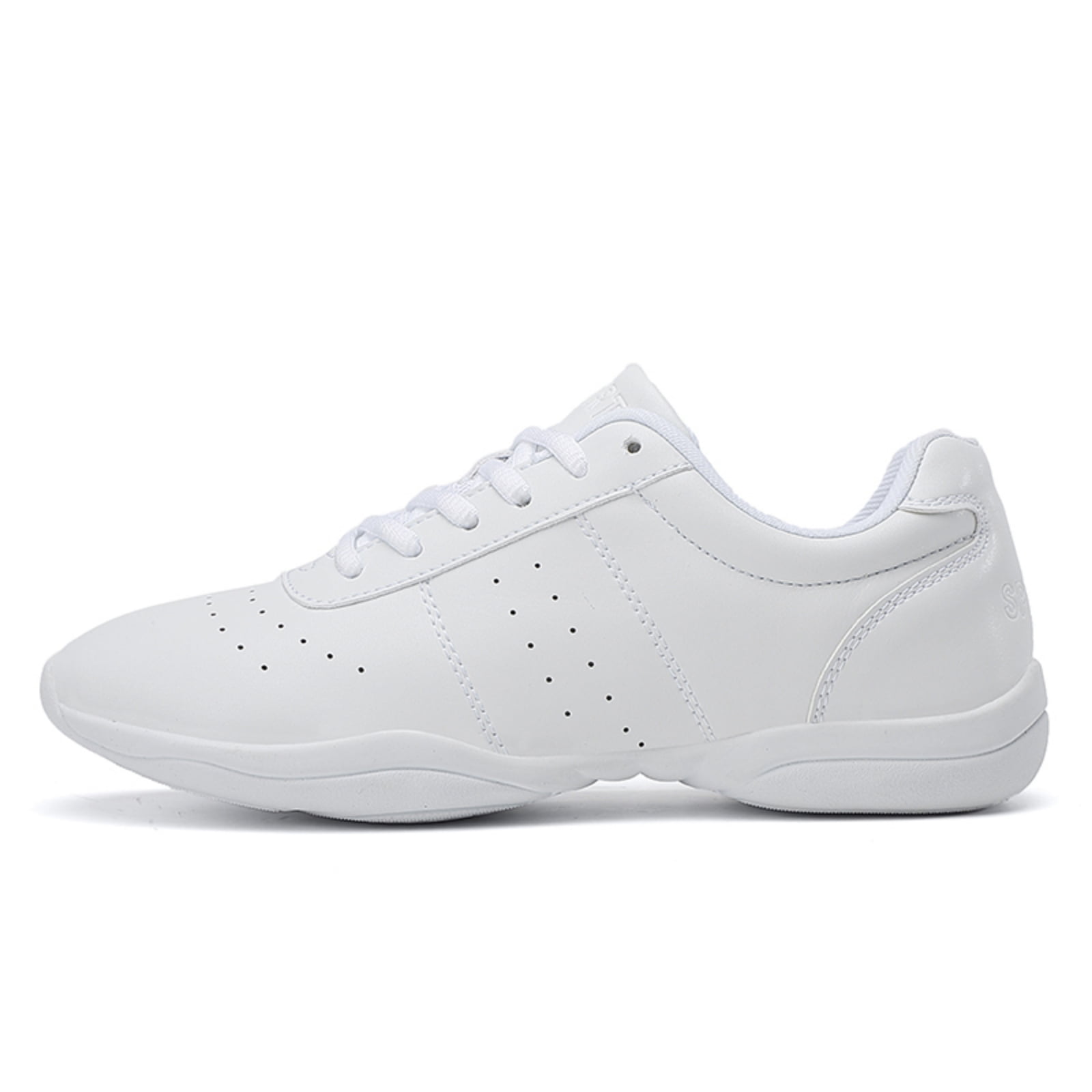 GlideMoves Cheer Shoes Girls White Jump Tumbling Women Exercise Aerobic Fitness Dance Training Youth School Student Team Athletic Competition Little Kid Size 13