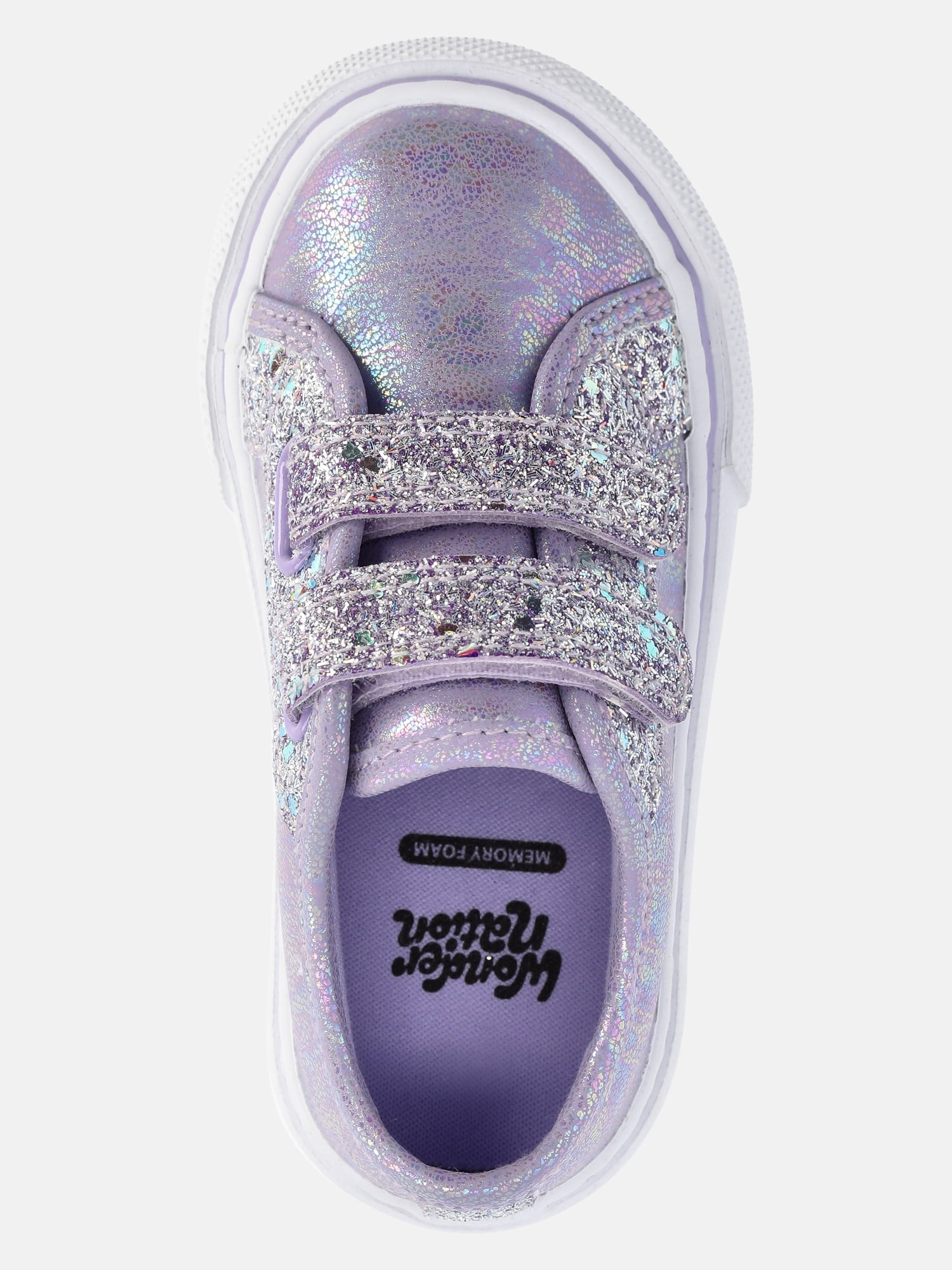 Wonder Nation Toddler Girls Glitter Two Strap Skate Sneakers